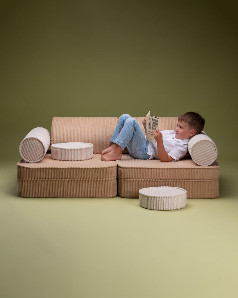 Fauteuil enfant modulable Beige & écru