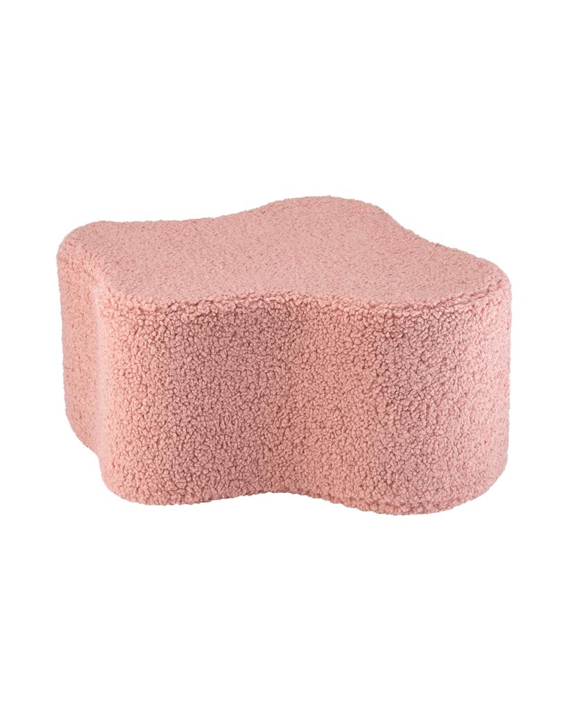 Pouf enfant Teddy bouclette Rose