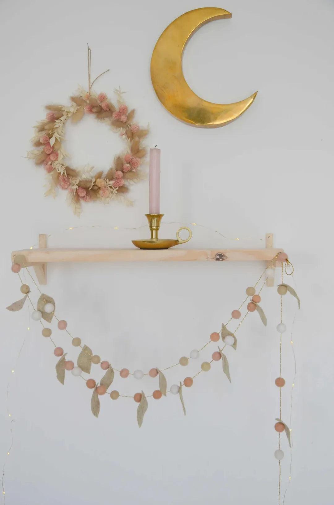 Guirlande chambre bébé rose Vert & Blanc