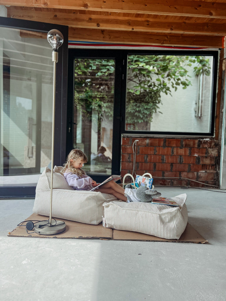Pouf carré velours Blanc