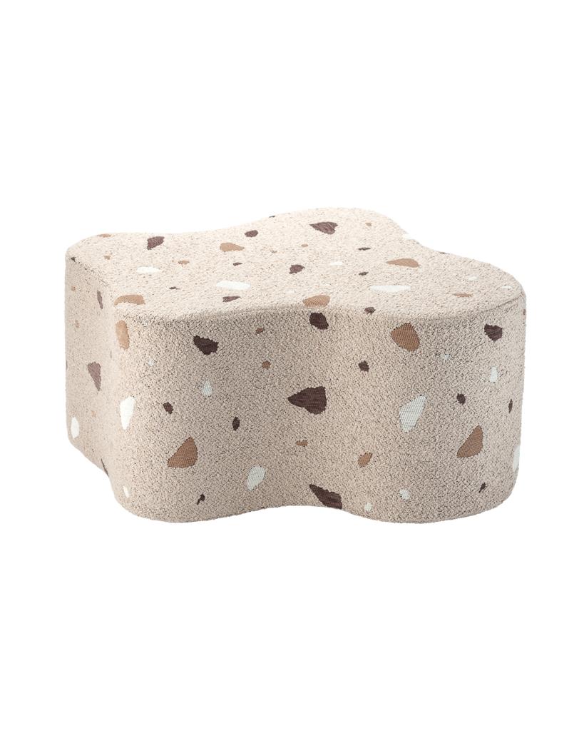 Pouf enfant Teddy bouclette Terrazzo Beige