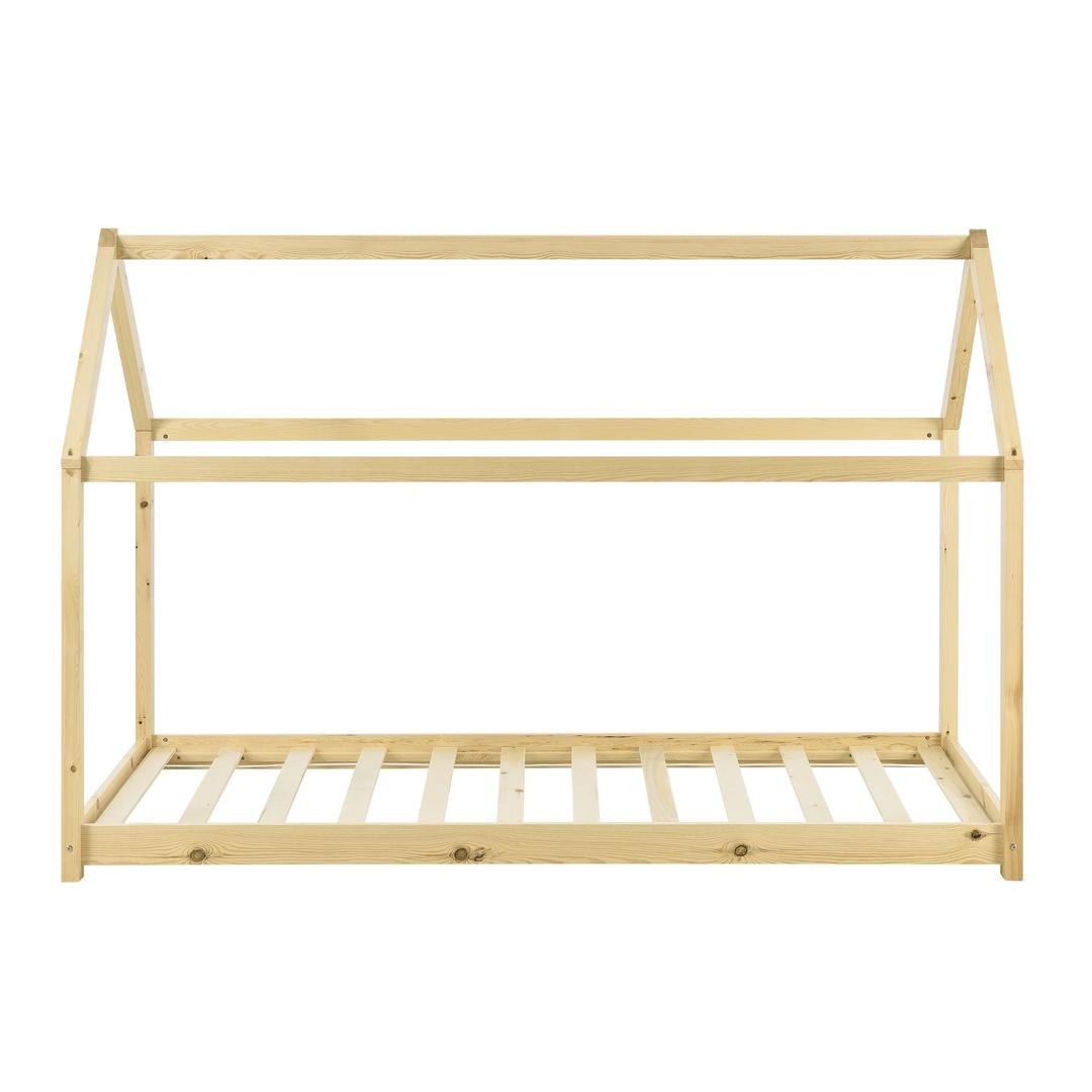 Lit cabane Montessori + matelas - 70x140cm - Bois naturel