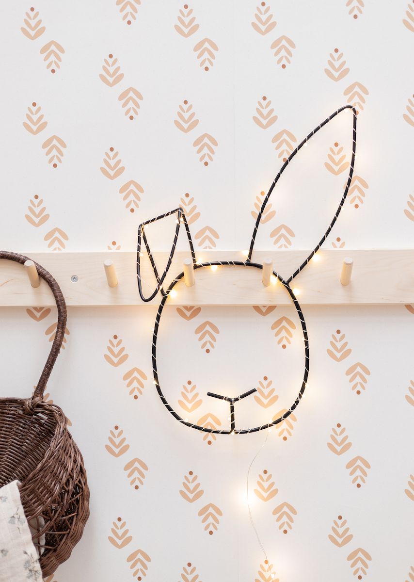 Papier peint chambre enfant Feuilles - Rose & Terracotta