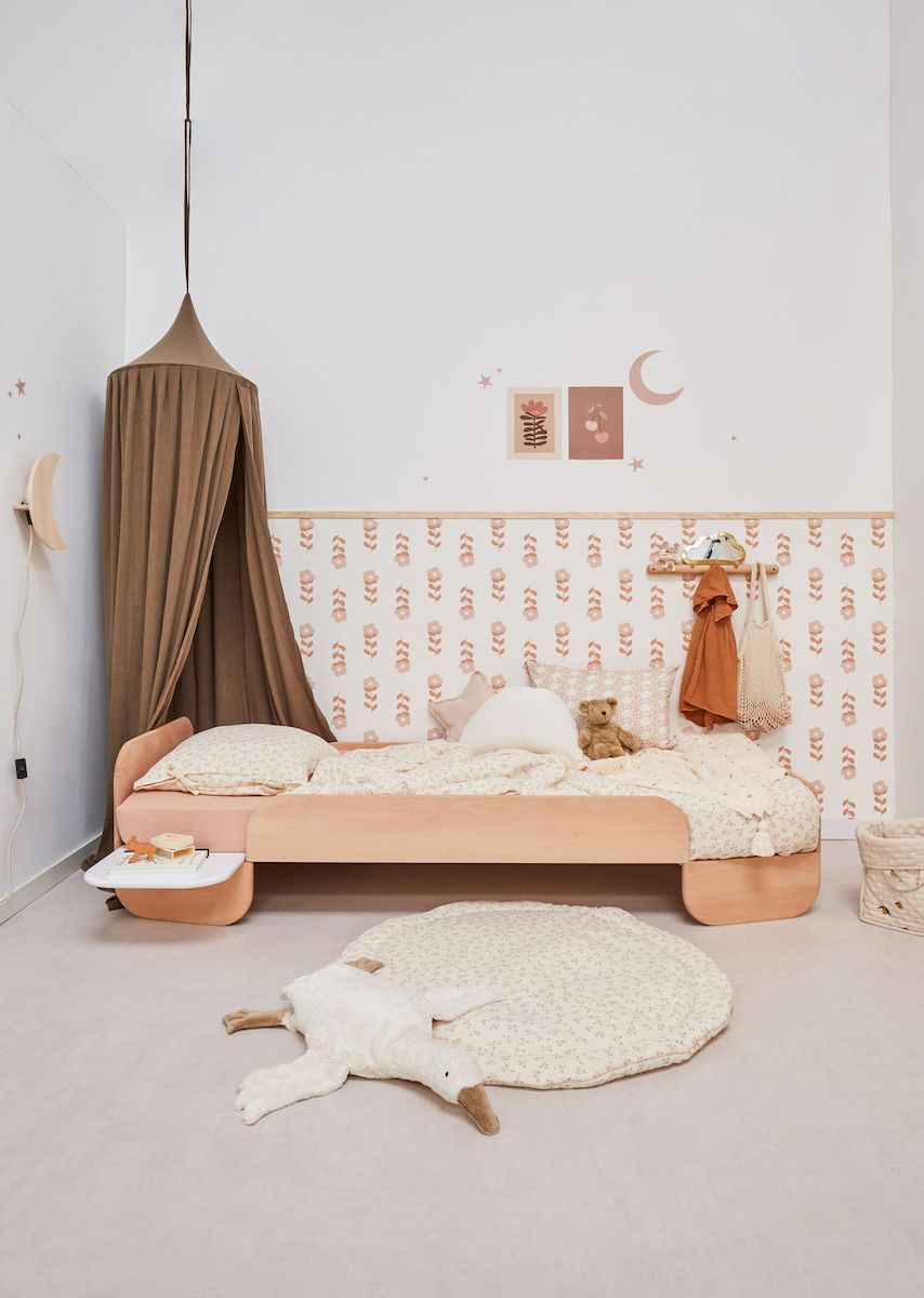 Papier peint chambre enfant Fleurs - Rose & Terracotta