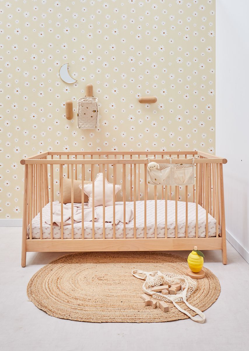 Papier peint chambre enfant Marguerites - Jaune & Blanc