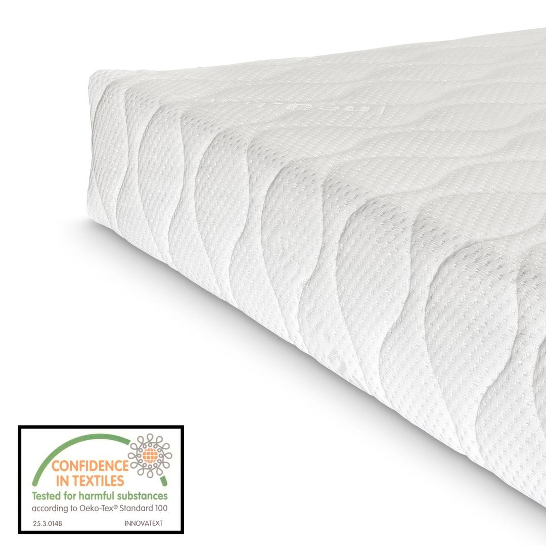 Grand lit cabane Montessori avec barrière + matelas - 120x200cm - Blanc