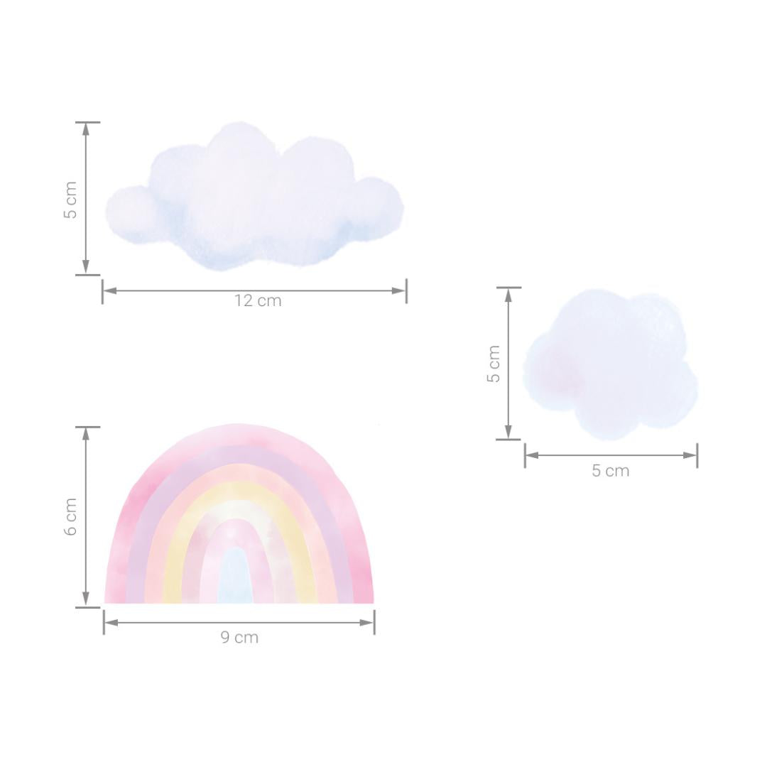 Sticker Arc-en-ciel Rose &amp; Nuage Bleu Rose