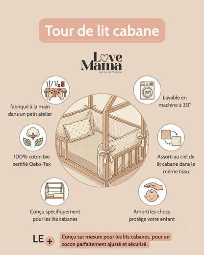 Tour de lit cabane coton Jungle