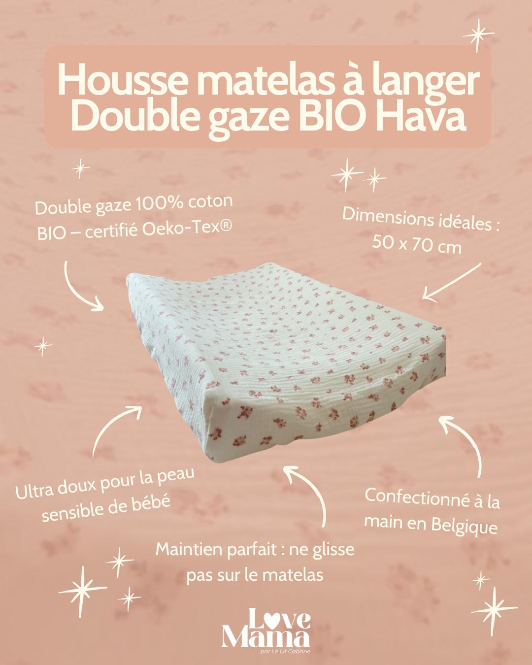 Housse matelas à langer Double gaze BIO Hava