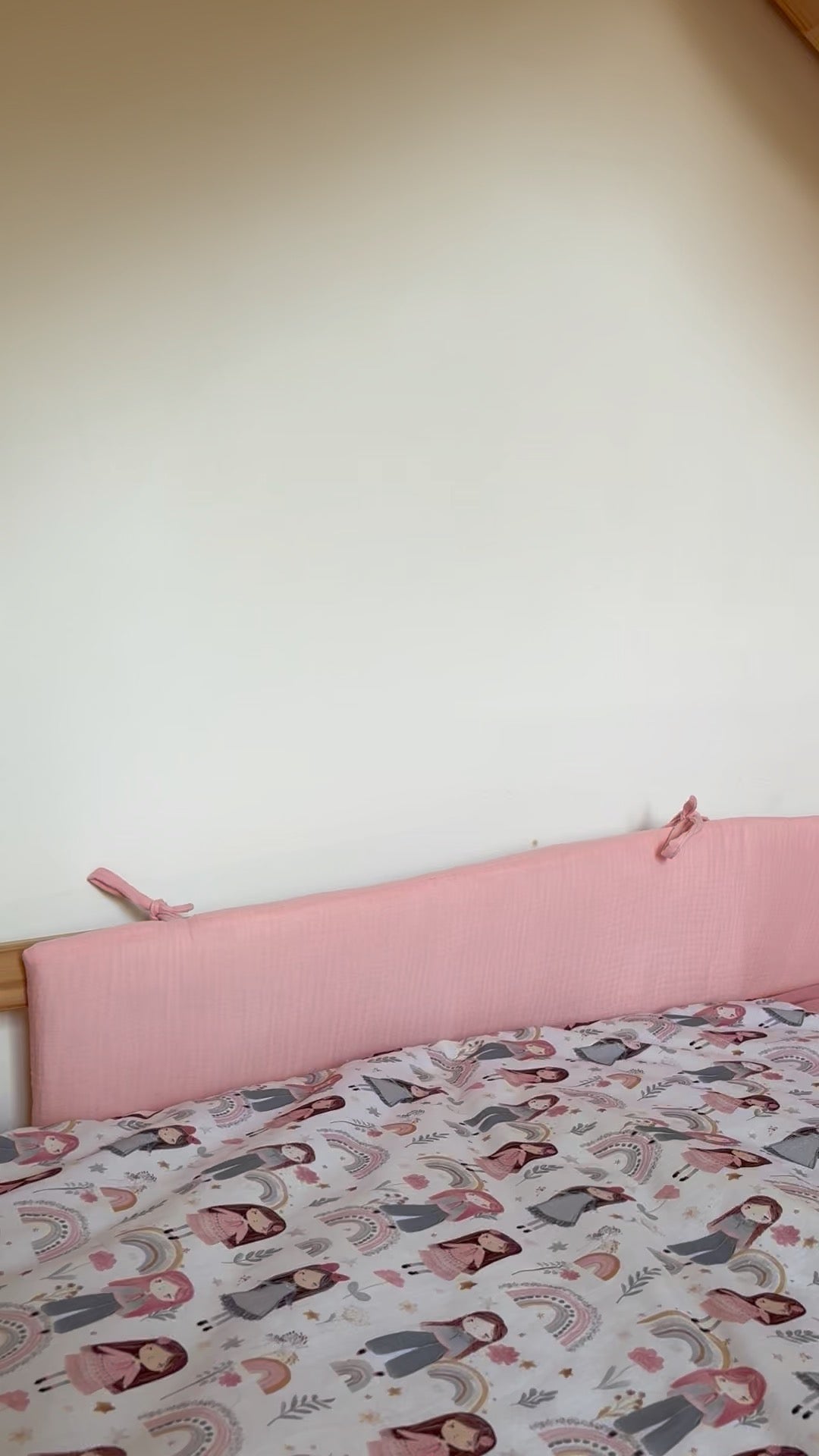 Tour de lit cabane double gaze rose blush