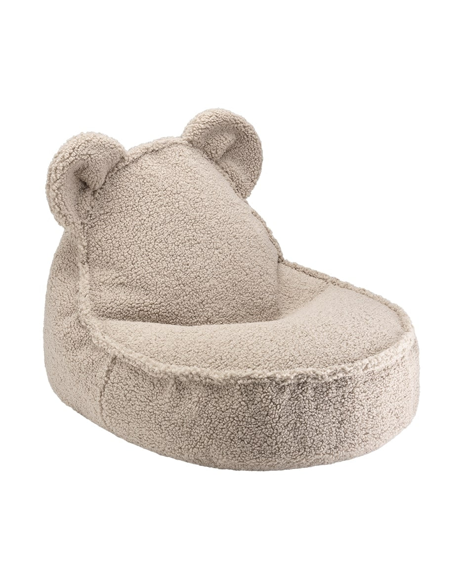 Fauteuil enfant ourson tissu bouclette Beige