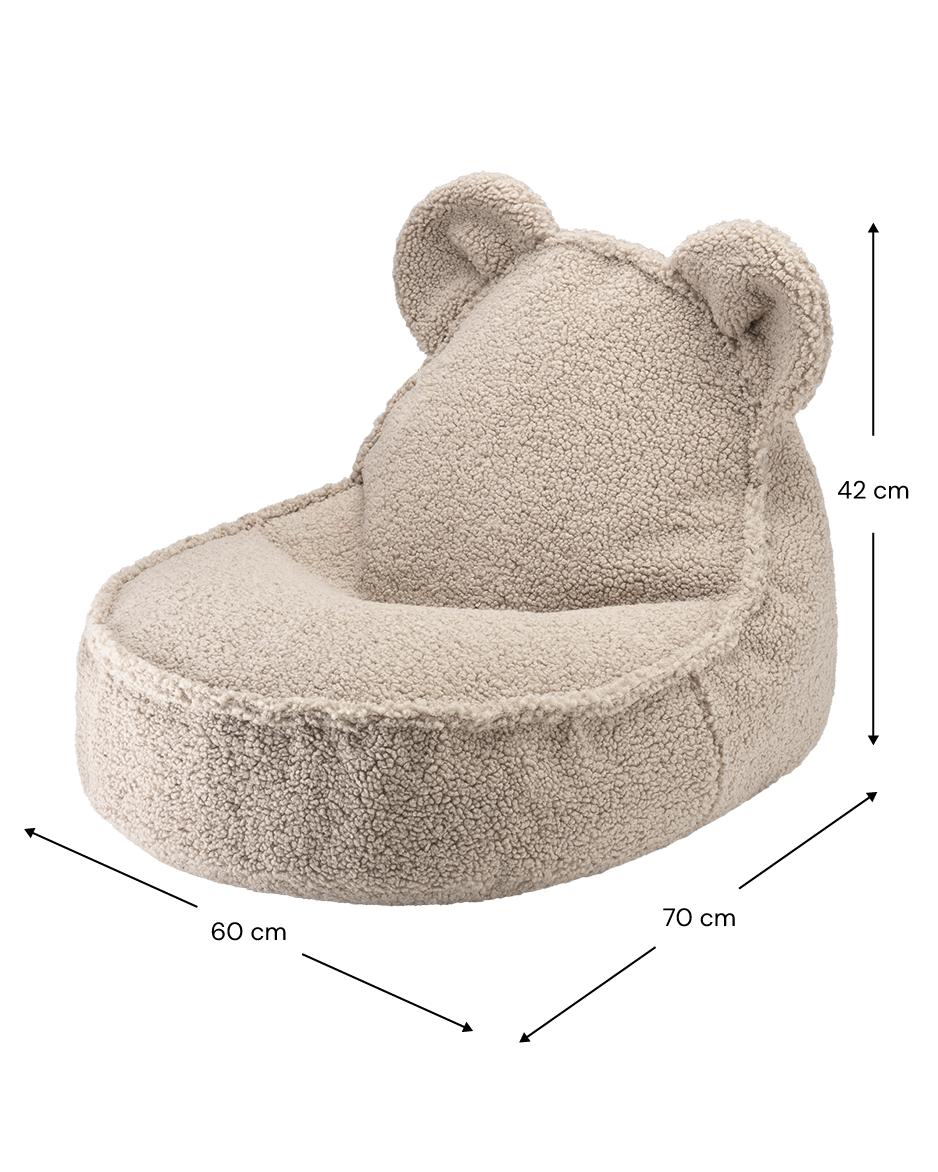Fauteuil enfant ourson tissu bouclette Beige