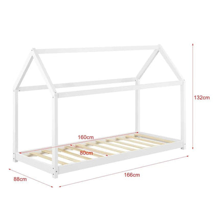 Lit cabane Montessori - 80x160cm - Blanc