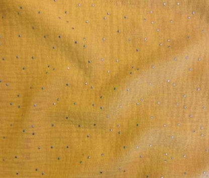 Ciel de lit cabane Jaune moutarde pois dorés