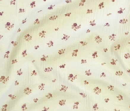 Panier à langer + matelas + housse double gaze fleurie Hava