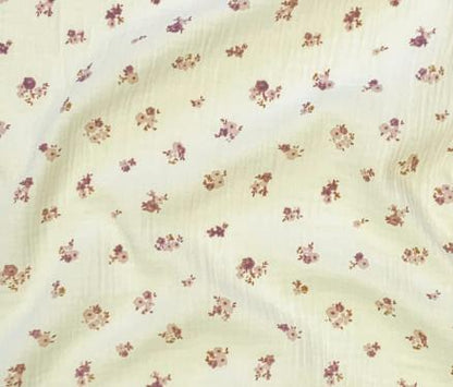 Panier à langer + matelas + housse double gaze fleurie Hava