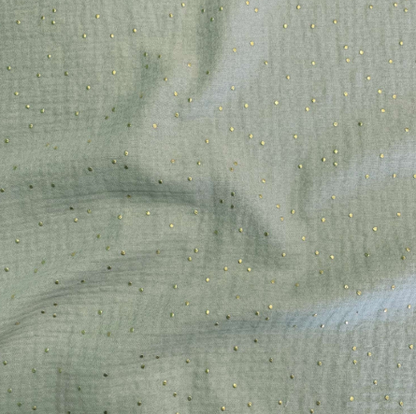 Ciel de lit cabane (pack de 2) Vert de gris à pois dorés