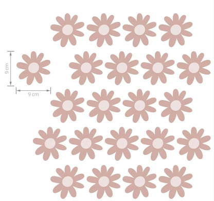 Sticker Fleur Marguerite Vieux Rose