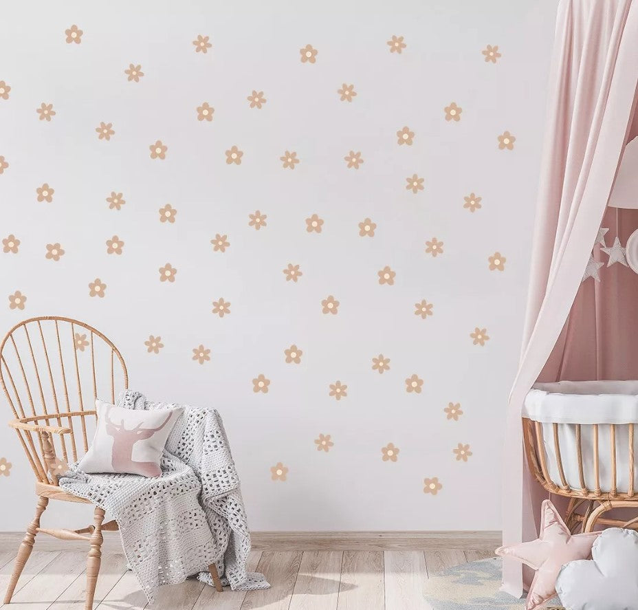 Sticker Fleur Marguerite Beige