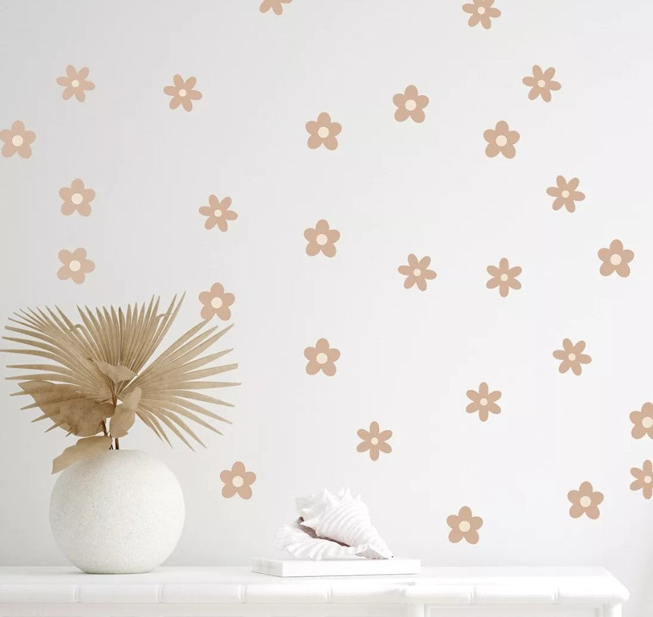 Sticker Fleur Marguerite Beige