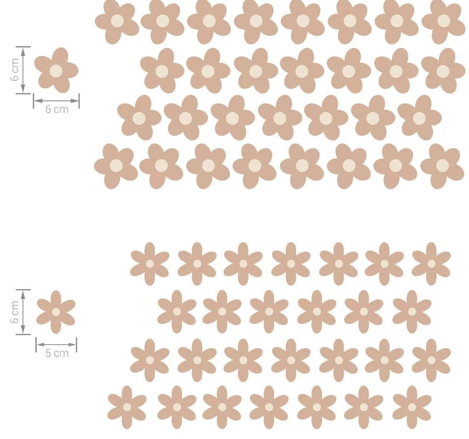 Sticker Fleur Marguerite Beige