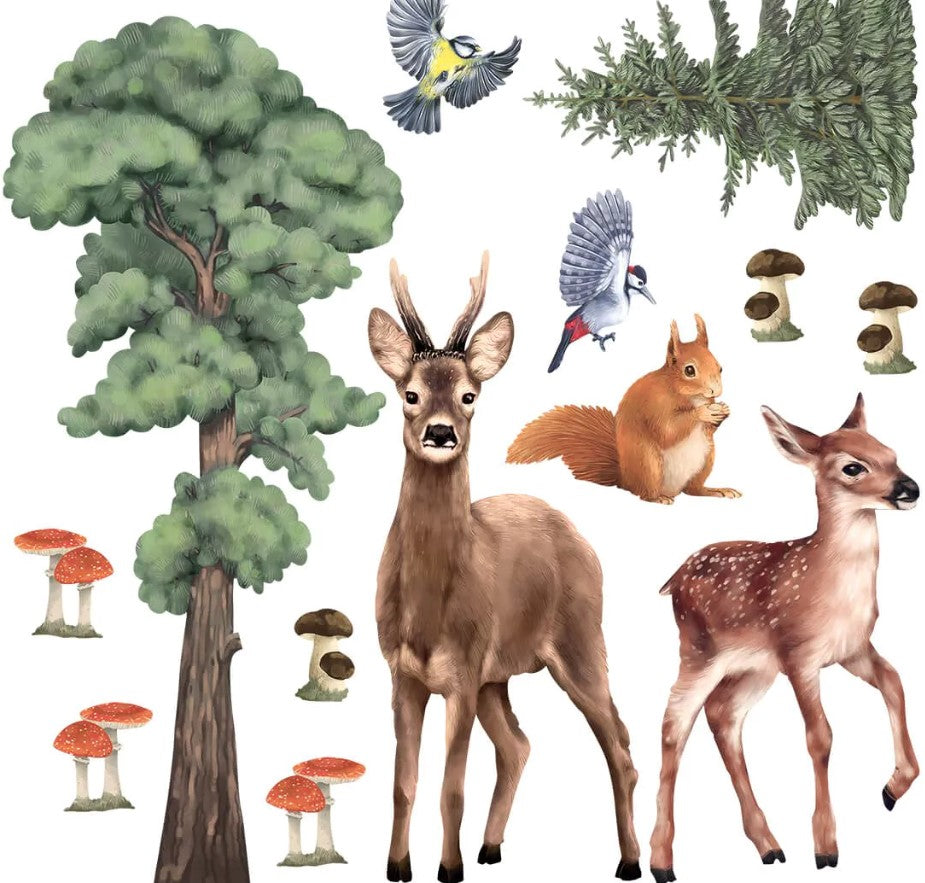 Sticker Animaux de la forêt biches