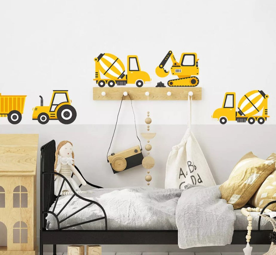 Sticker Tracteur &amp; Pelleteuse Jaune