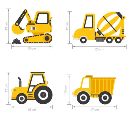 Sticker Tracteur &amp; Pelleteuse Jaune