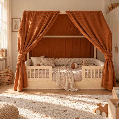 Set van 2 mintgroene luifels voor cabinebedden