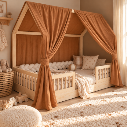 Ciel de lit cabane (pack de 2) Caramel