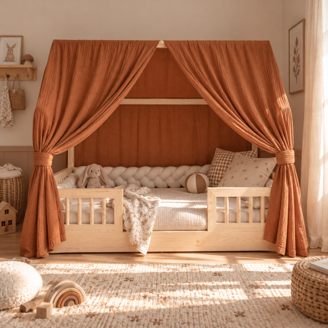 Ciel de lit cabane (pack de 2) Caramel