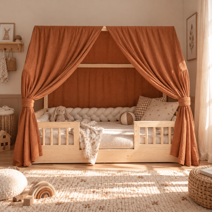 Ciel de lit cabane (pack de 2) Caramel