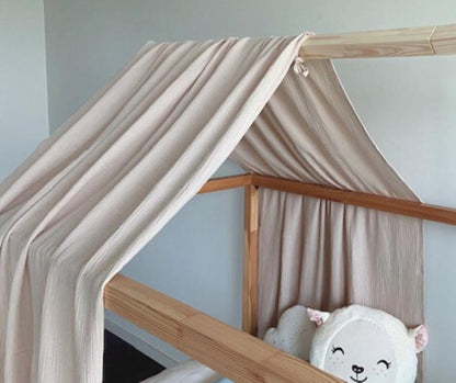 Ciel de lit cabane Beige pour lit Kura Ikea