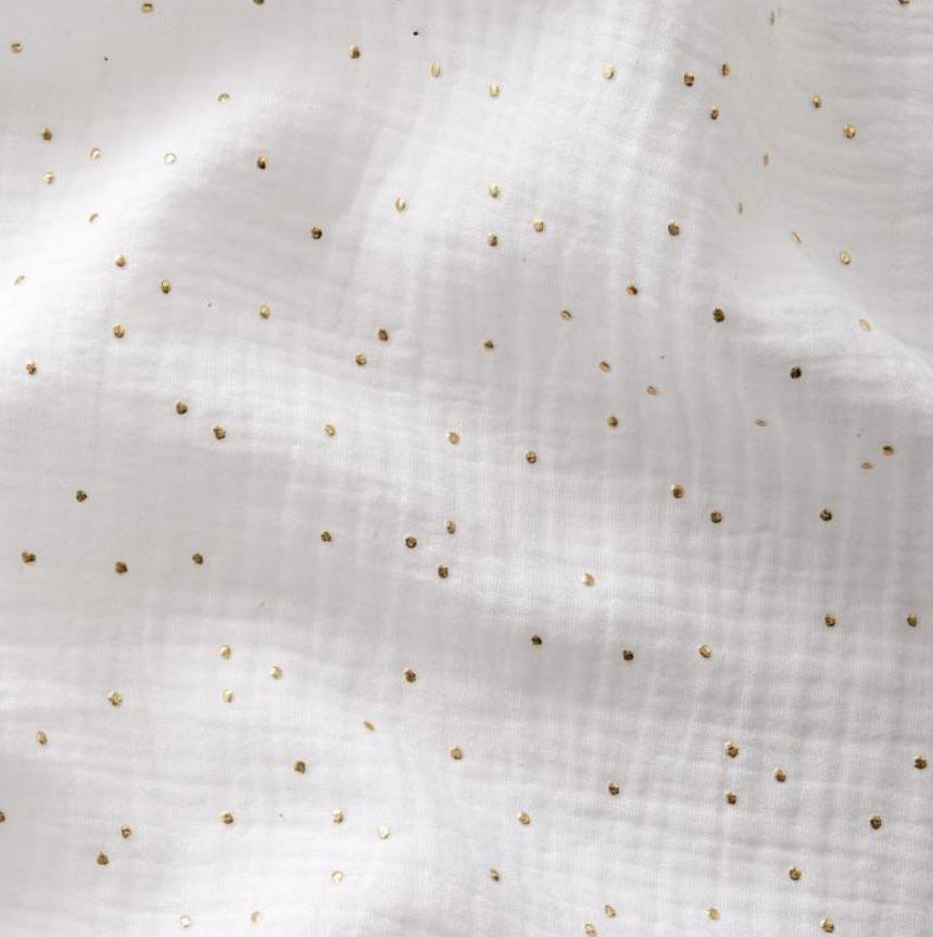 Pochette de rangement lit - Blanc pois dorés