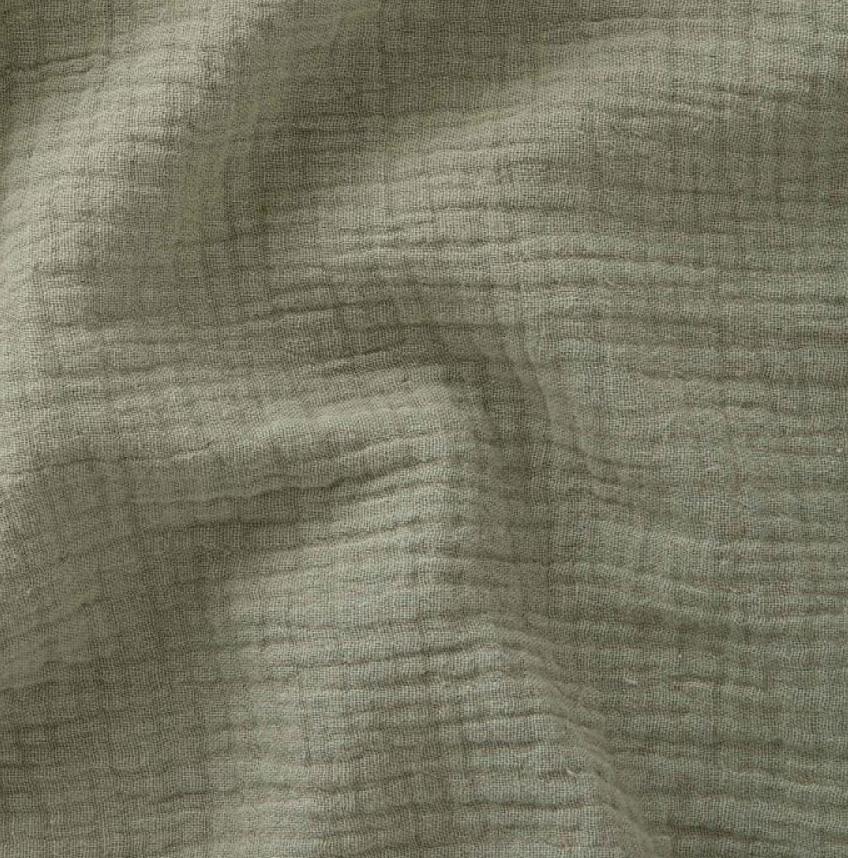 Ciel de lit bébé Vert kaki - Fait main double gaze