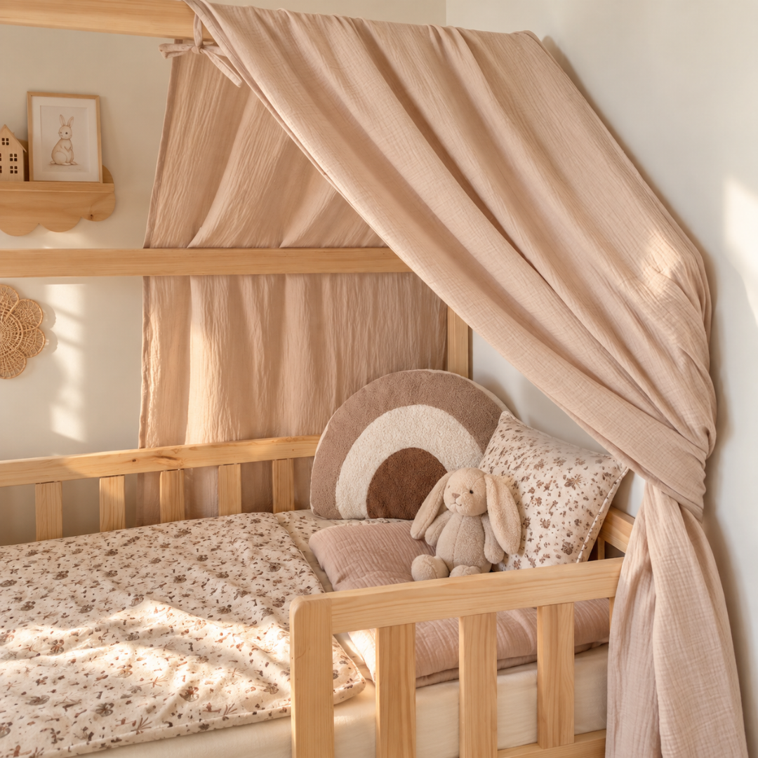 Ciel de lit cabane Beige