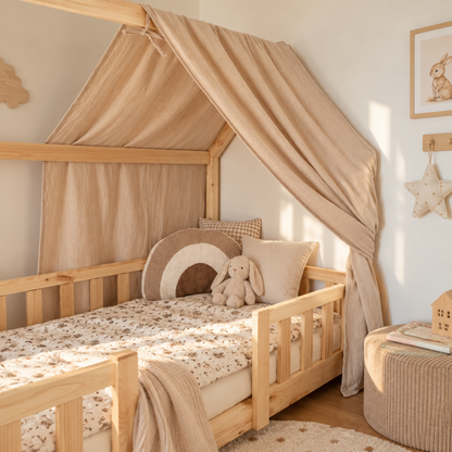 Ciel de lit cabane Beige 90x190cm
