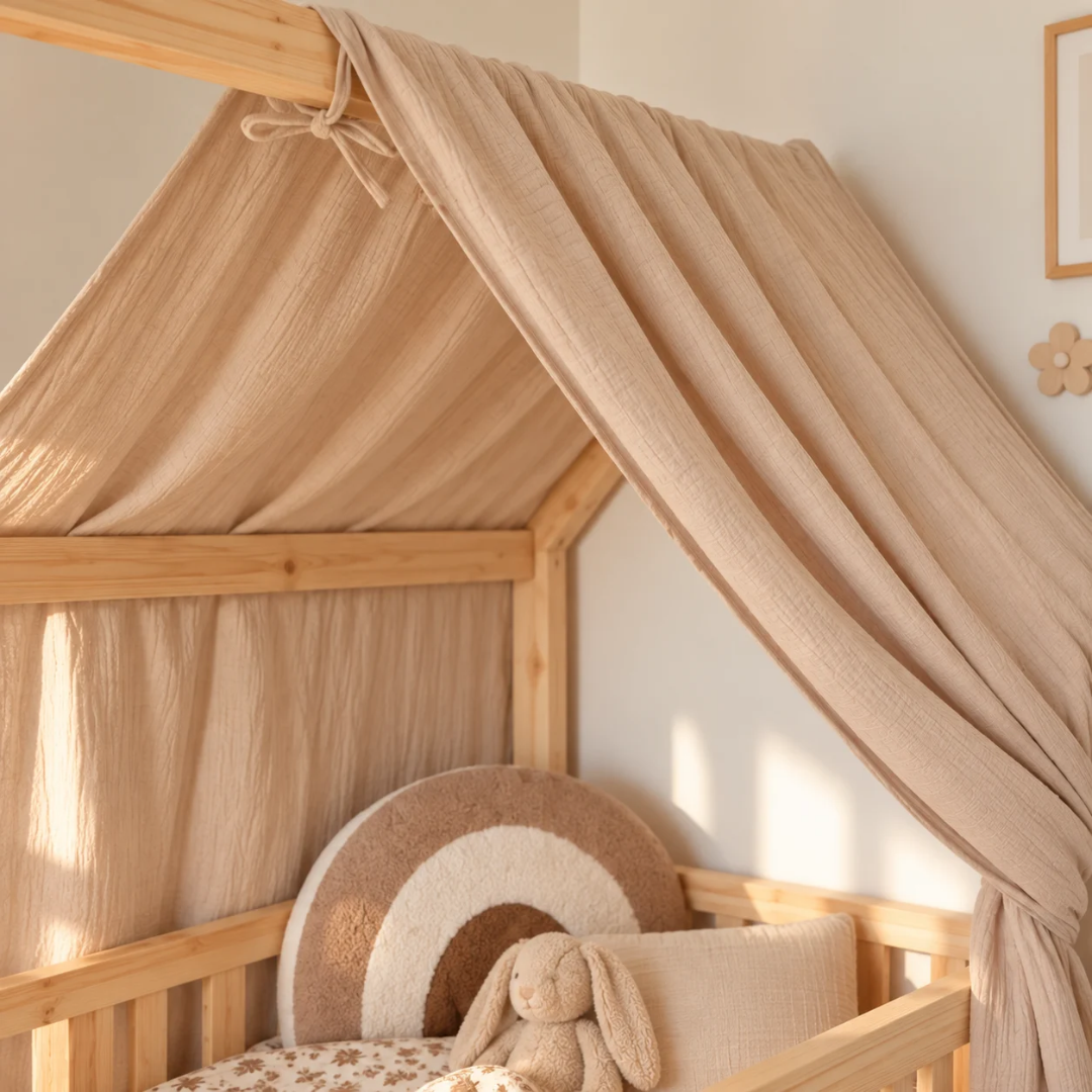 Ciel de lit cabane Beige