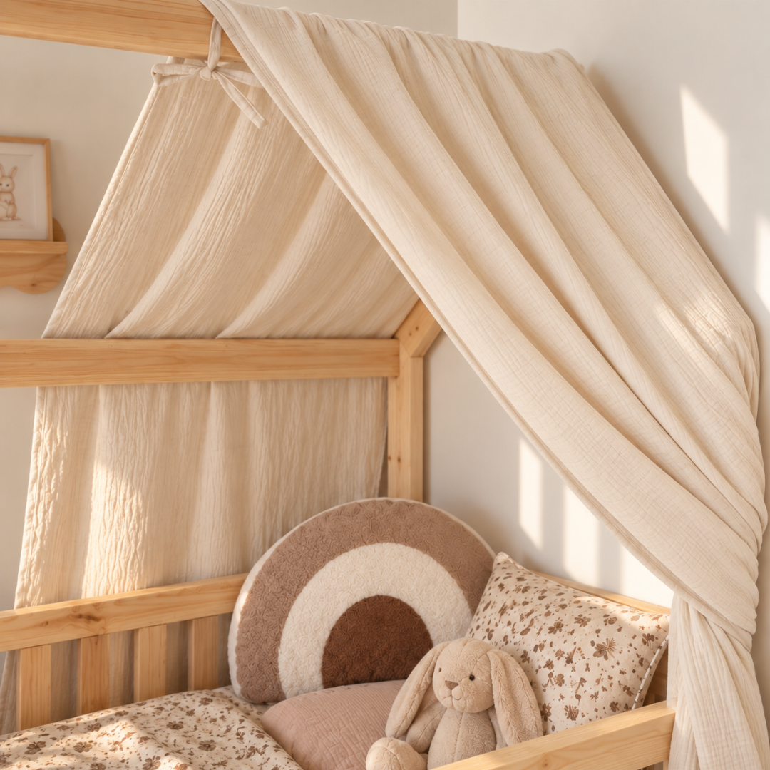 Ciel de lit cabane Ecru