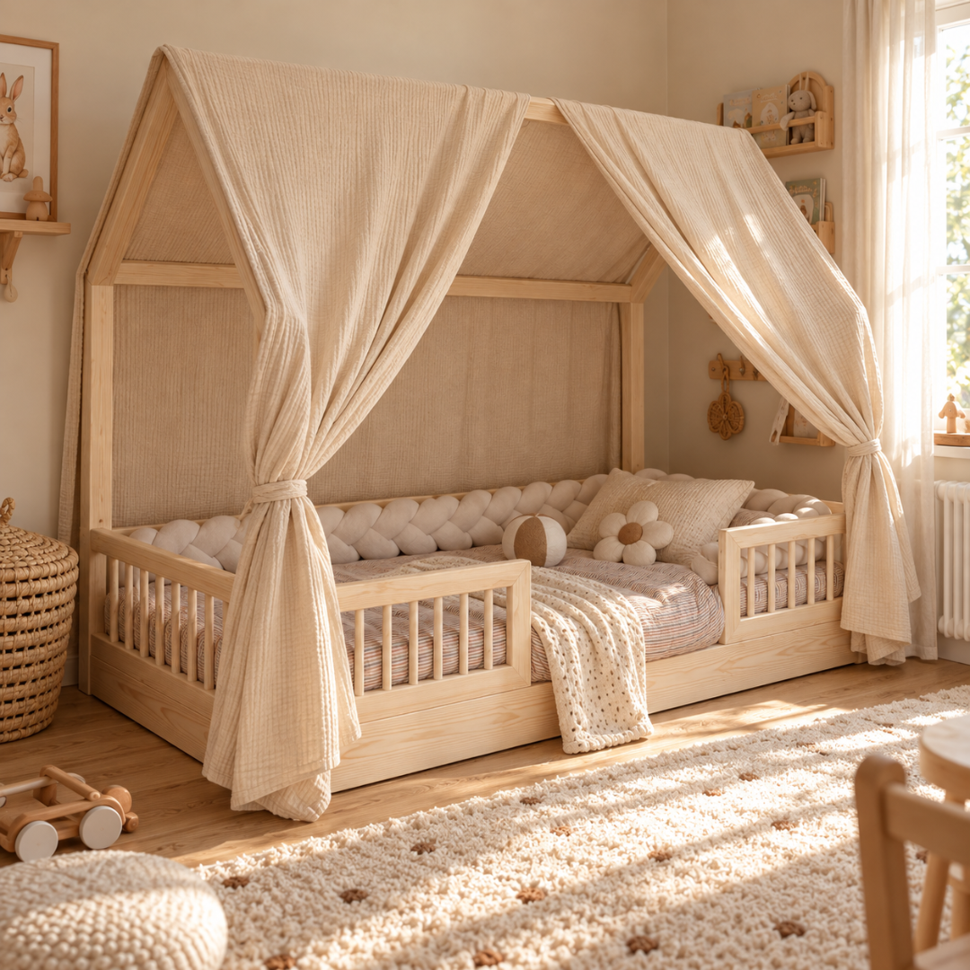 Ciel de lit cabane (pack de 2) Beige