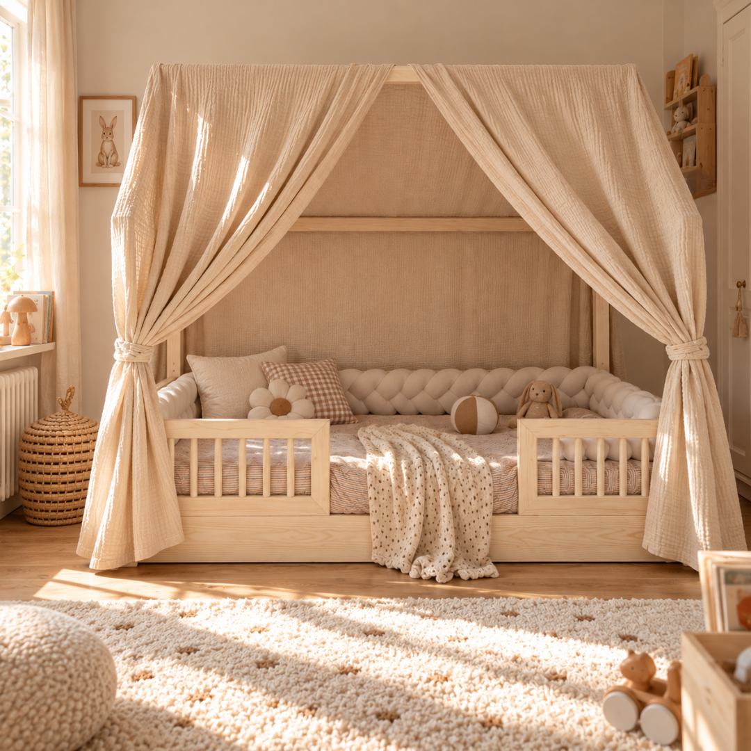 Ciel de lit cabane (pack de 2) Beige