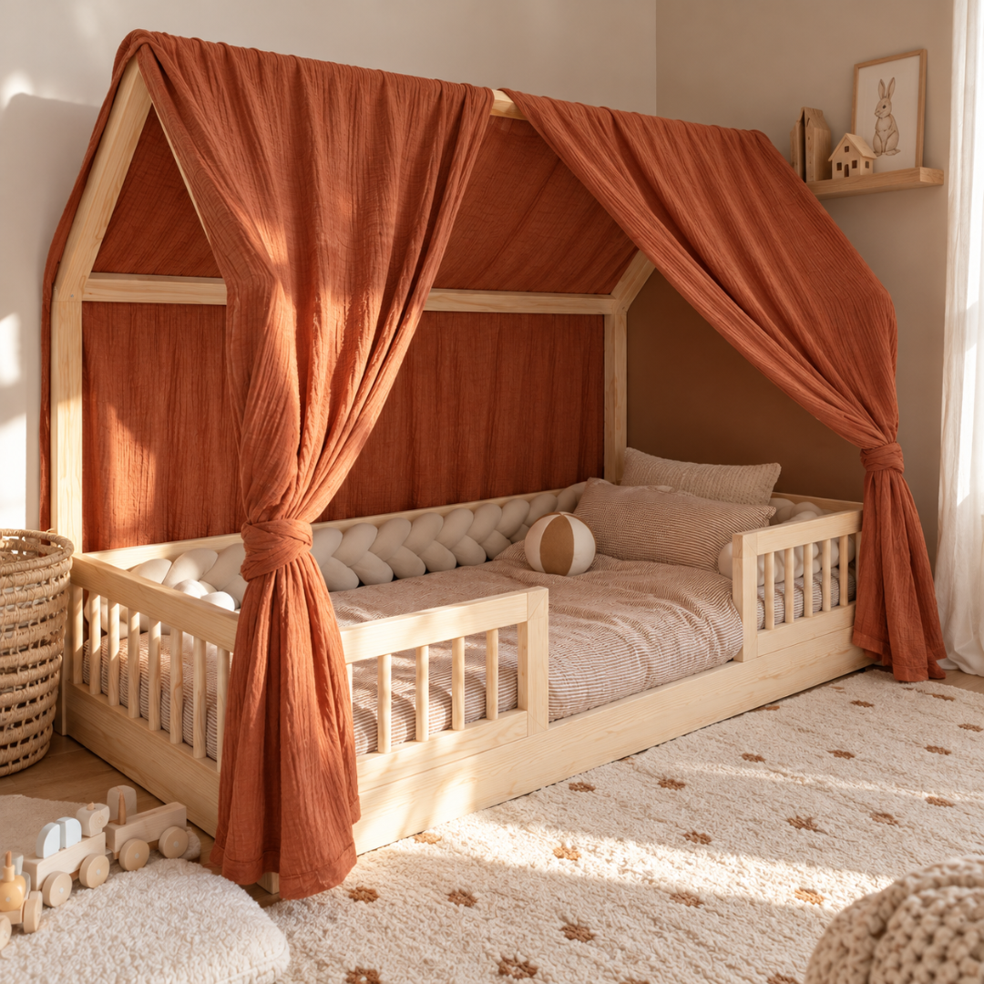 Ciel de lit cabane (pack de 2) Terracotta