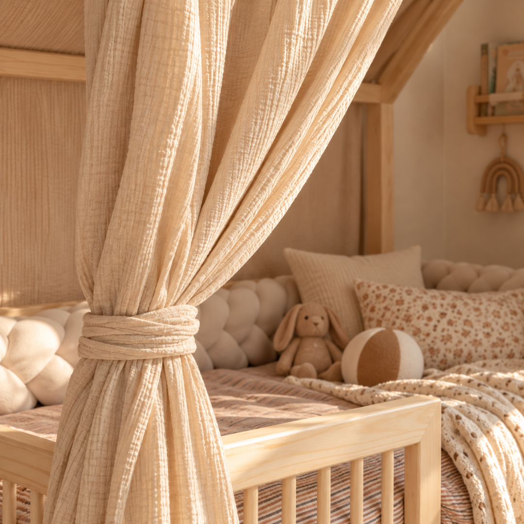 Ciel de lit cabane (pack de 2) Beige