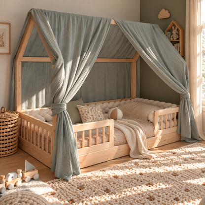 Ciel de lit cabane (pack de 2) Vert de gris