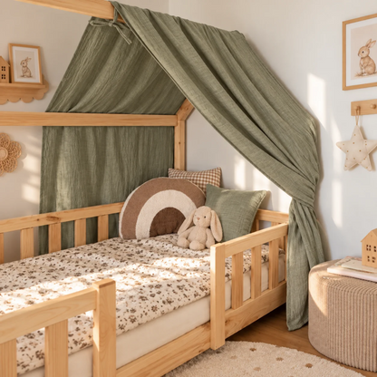 Ciel de lit cabane Vert kaki
