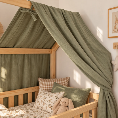 Ciel de lit cabane Vert kaki