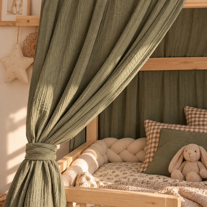 Ciel de lit cabane (pack de 2) Vert kaki