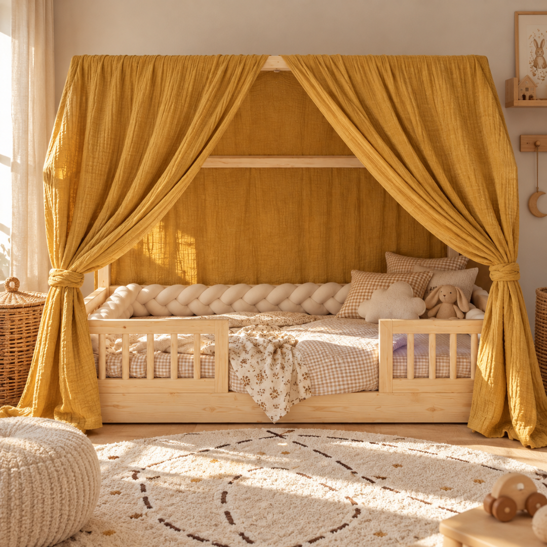 Ciel de lit cabane (pack de 2) Jaune moutarde