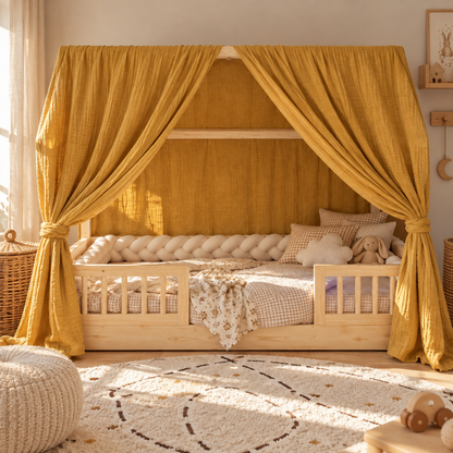 Ciel de lit cabane (pack de 2) Jaune moutarde