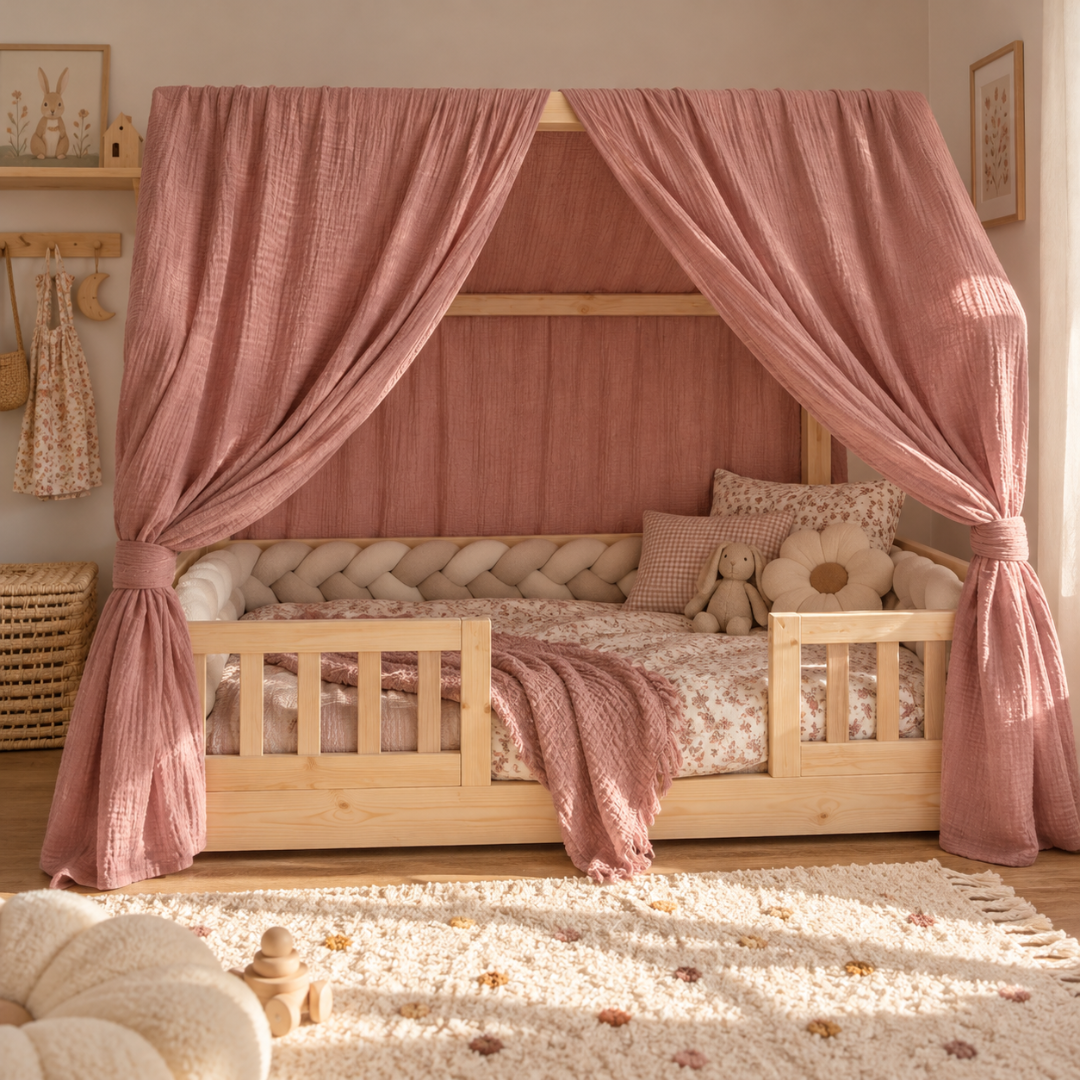 Ciel de lit cabane (pack de 2) Rose